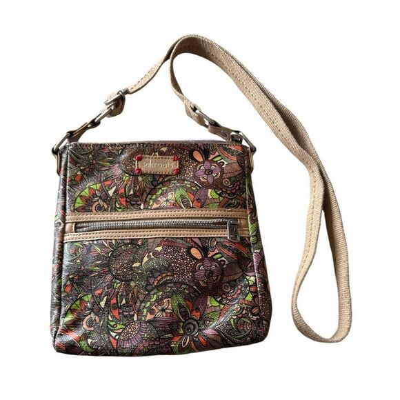 Sakroots Floral Crossbody Bag Multi-Color Boho Adjustable‎ Strap Zip Pocket - Picture 1 of 14